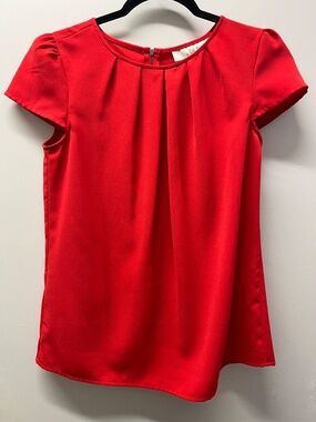 Ann Taylor LOFT Red short sleeve blouse